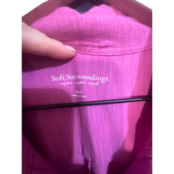 Soft Surroundings Womens Long Sleeve Pink Button-Front Shirt Jacket S Lightweigh - Picture 4 of 4